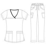 Dagacci Medical Uniform Women's Scrub Set Stretch Contrast Binding Top and Pants (Ceil Blue, XX ...