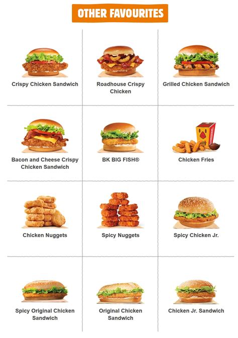 Burger King Menu and Specials Canada