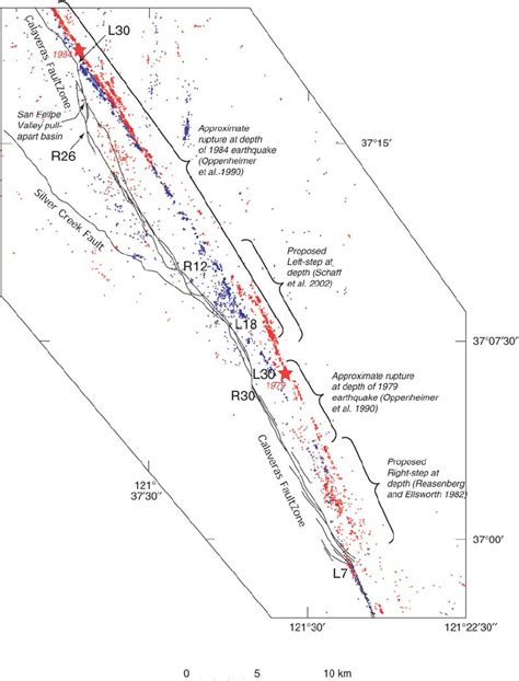 Simplified map of the right-lateral southern Calaveras Fault showing... | Download Scientific ...