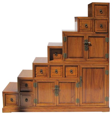 Oriental Japanese Style Step Tansu Cabinet - Asian - China Cabinets And ...