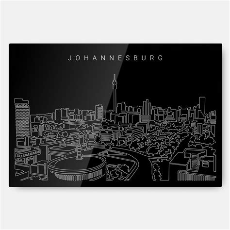 Johannesburg Skyline Line Art - Metal Print - EverLineArt