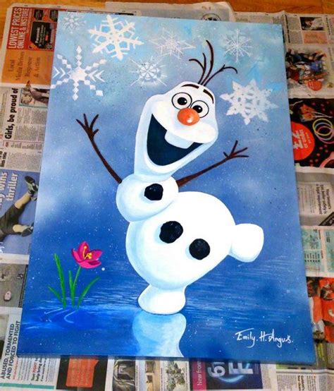 Disney's Frozen Olaf hand painted on canvas. | Disney canvas art ...
