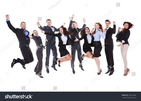 Large Group Excited People Jumping Isolated Stock Photo 185618489 | Shutterstock