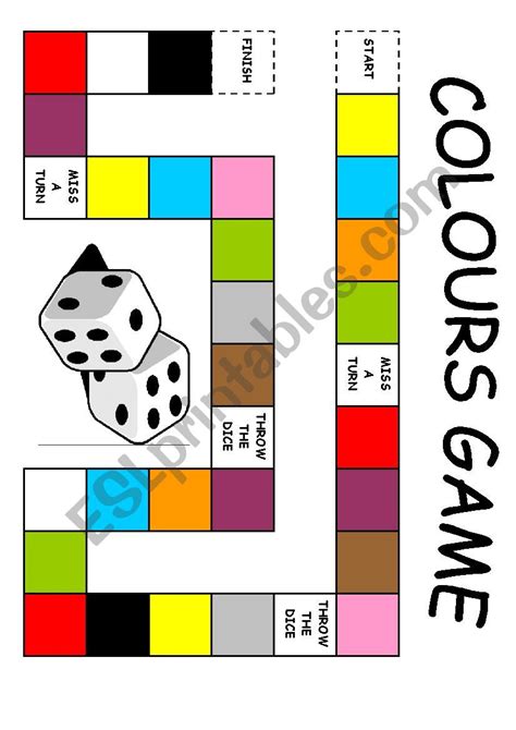 Colours board game - ESL worksheet by edurne_tudela