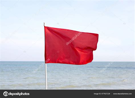 Red Flag Warning Sign Beach Stock Photo by ©Bowonpat 677827226