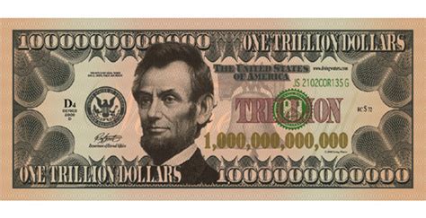 USA Lincoln Trillion Dollar Bill (100pk) – Living Waters Down Under