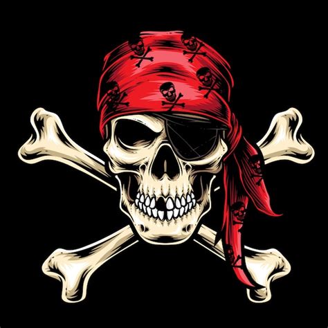 Premium Vector | Pirate skull crew vector