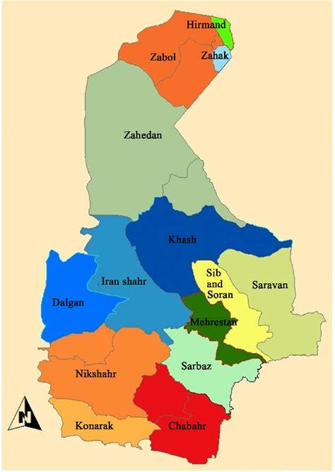 The geographical location of the Cities of Sistan and Baluchestan ...