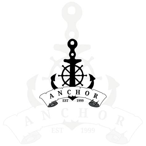 anchor logo design line art vector illustration design creative nature minimalist monoline ...