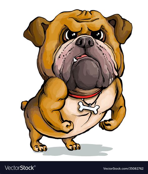 Funny bulldog portrait Royalty Free Vector Image