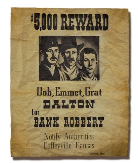 Dalton Brothers Wanted Poster High Quality, Parchment Replica Poster – ouramendments.com