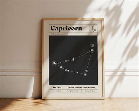 Capricorn Star Constellation Art Print Zodiac Constellation - Etsy