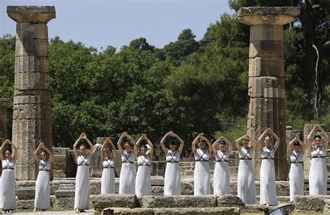 Rio Olympics 2016 official countdown begins as the torch is lit in ancient Olympia | Daily Mail ...