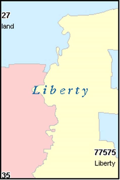 LIBERTY County, Texas Digital ZIP Code Map