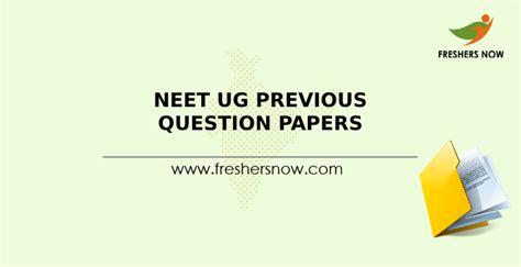 NEET UG Previous Year Question Papers PDF Download