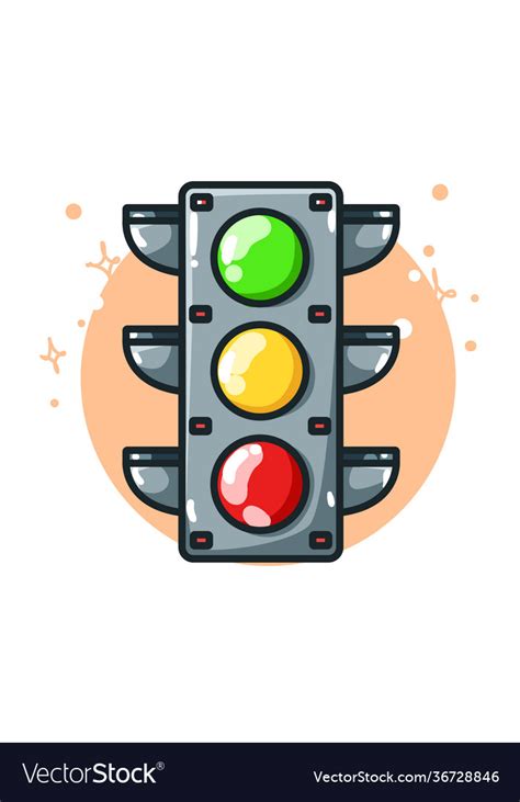 A traffic lights hand drawing Royalty Free Vector Image