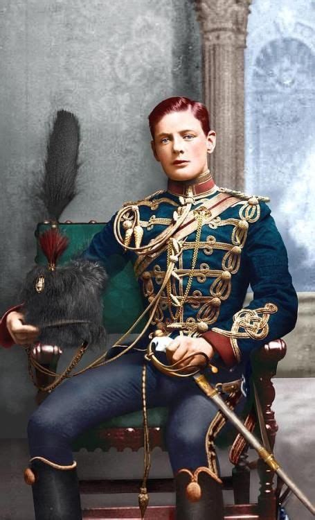 Young Winston Churchill in British Army Fourth Hussars uniform, 1895 . | Winston churchill ...