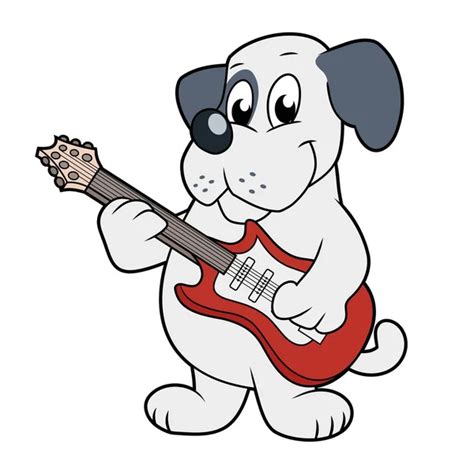 Dibujos: animados tocando guitarra | perro de dibujos animados tocando una guitarra — Vector de ...