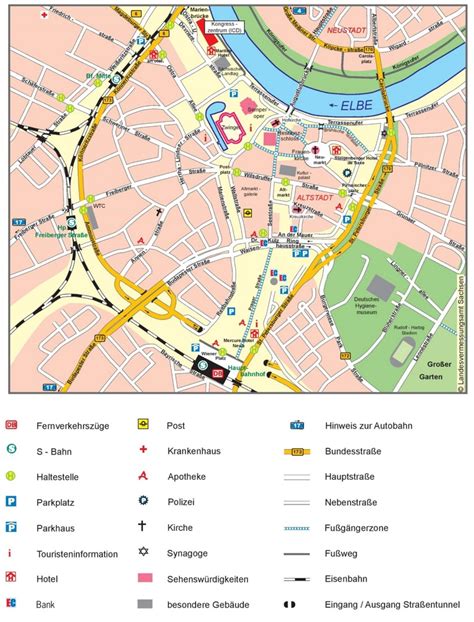 Dresden city center map - Ontheworldmap.com