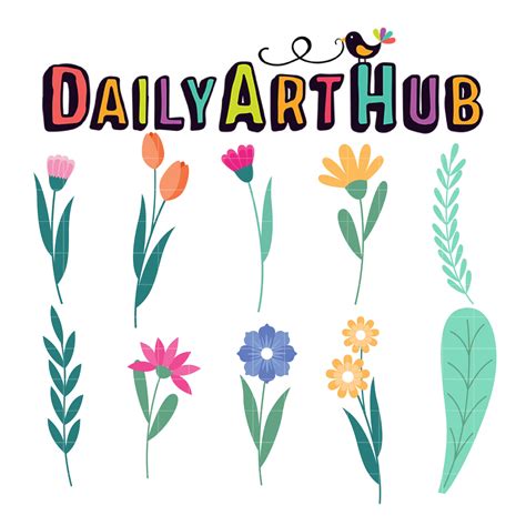 Spring Flower Garden Clip Art Set – Daily Art Hub // Graphics ...