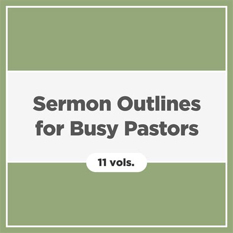 Sermon Outlines for Busy Pastors (11 vols.) - Verbum