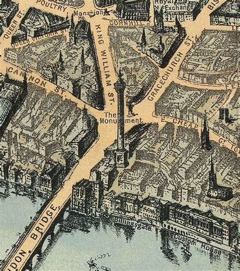 Old Map of London Birdseye View London 1892 Vintage Map of London | Carte londres, Carte du ...