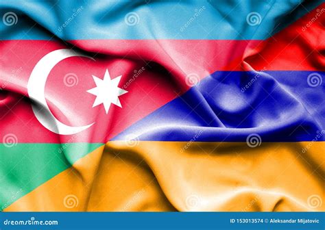 Waving Flag of Armenia and Azerbaijan Stock Illustration - Illustration ...