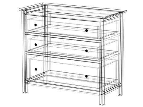 Ikea hemnes drawers 3D model - TurboSquid 1683618