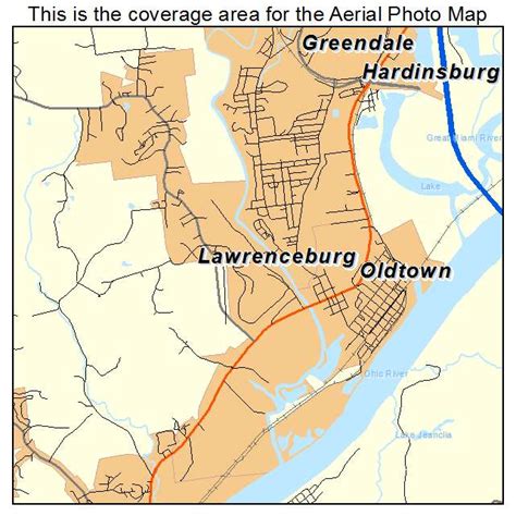 Aerial Photography Map of Lawrenceburg, IN Indiana