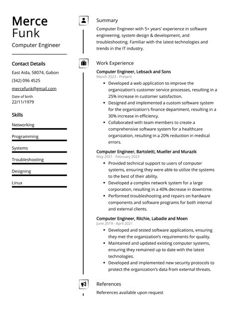 Computer Engineer Resume Example (Free Guide)