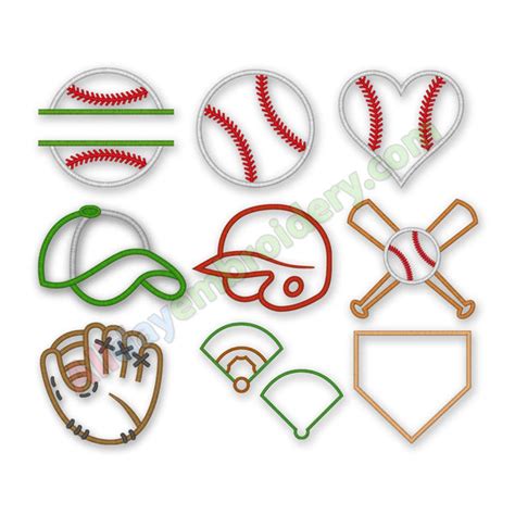 Baseball Embroidery Design. Machine embroidery design. Applique design – Alldayembroidery.com