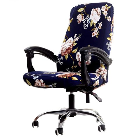 M/L Size Stretch Computer Office Chair Seat Covers, Removable Washable Anti-Wrinkle Desk Chair ...