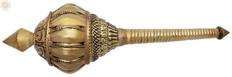 18" Gada (Mace) In Brass | Handmade | Made In India | Exotic India Art