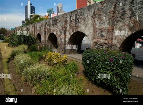 The Chapultepec Aqueduct built by the Aztecs during the Tenochtitlan era, Mexico City, Mexico ...