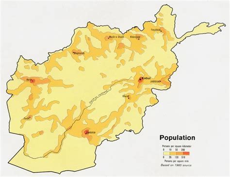 Afghanistan Population Map - Afghanistan • mappery