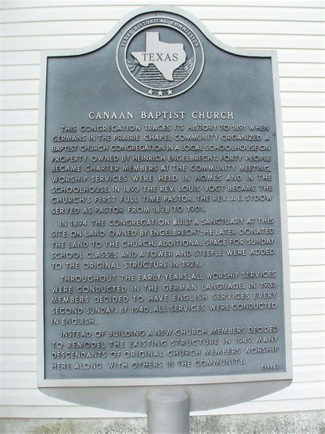 Canaan Baptist Church - TEXAS HISTORICAL MARKERS