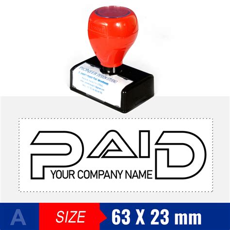 Paid Stamp with company name : Customised pre-ink Paid Stamp, pre ink ...