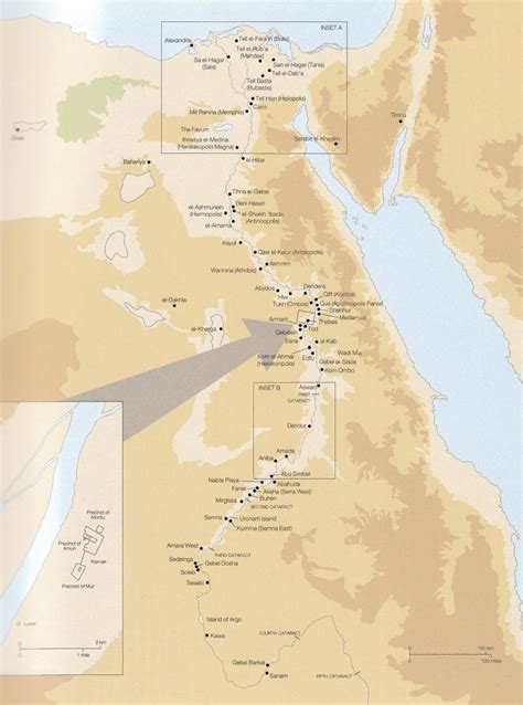 Ancient Egyptian Temples: Page 11: Map of Ancient Egyptian Temples