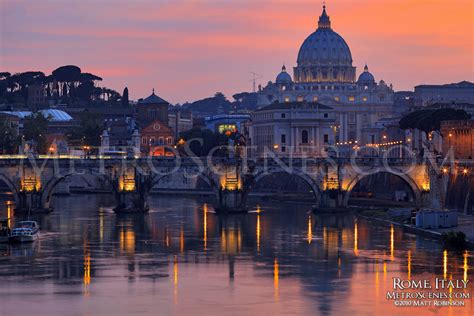 Tiber river at sunset with Vatican City - MetroScenes.com - Best of Italy - May 2010 - City ...