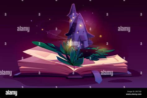 Open book of fairy adventure story to read kid vector magic ...