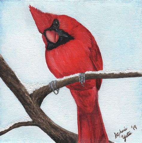 Winter Cardinal Painting by Stephanie Yates - Fine Art America