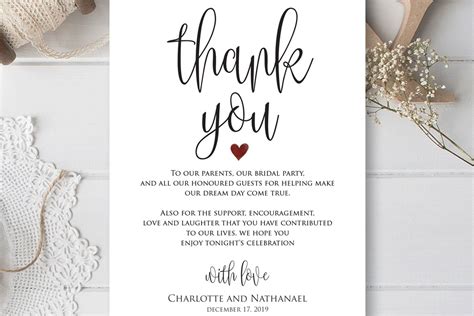 Wedding Thank You Note, Printable Thank You Card Template (362872) | Card and Invites | Design ...