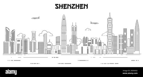 Shenzhen skyline line art vector illustration Stock Vector Image & Art - Alamy