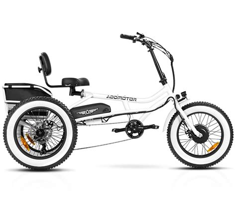 Addmotor - M-360 Semi-Recumbent Trike - Pearl White – Tampa Bay eBikes