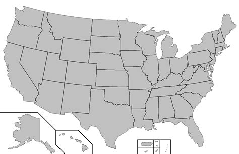 Us State Map No Names