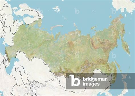 Image of Relief map of Russia (with border and mask). This image