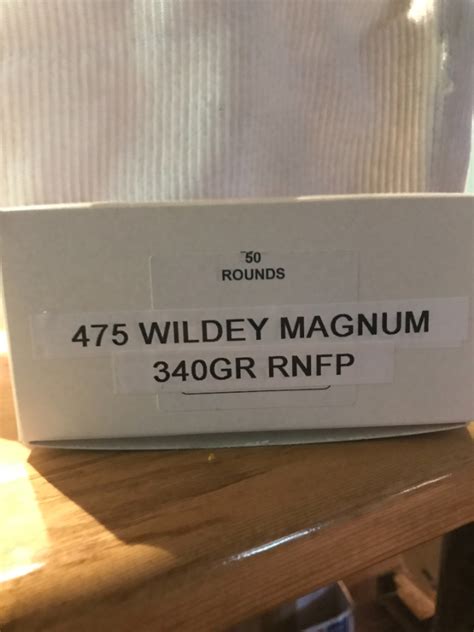 .475 Wildey Magnum Ammo 50 Rounds 340Gr RNFP Custom Manufactured.475 Caliber AMT, Wildey