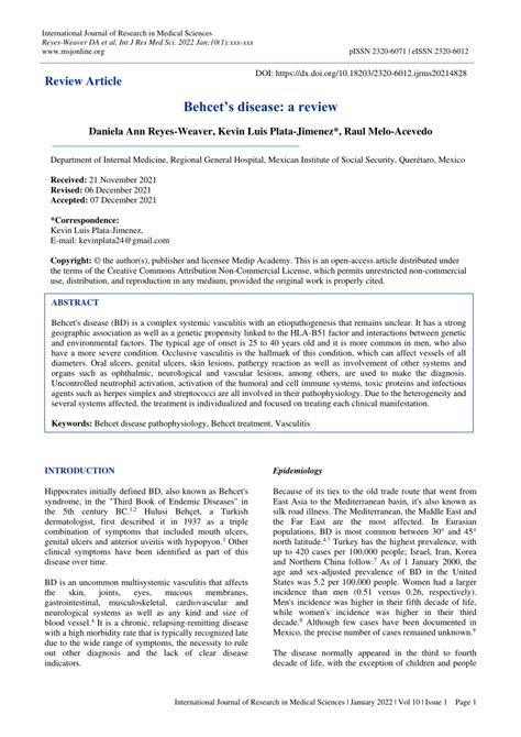 (PDF) Behcet’s disease: a review