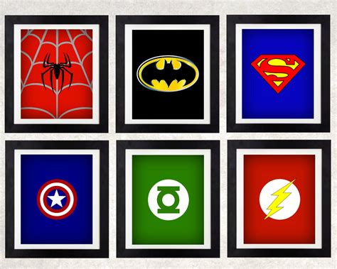 Superhero Art Prints // Superhero Decor // Boys Wall Art