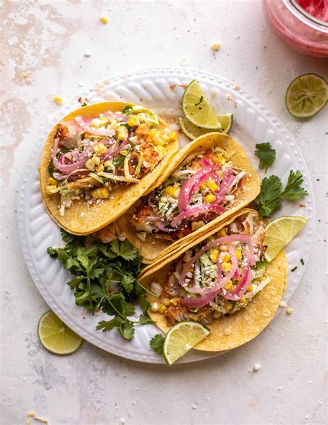 Grilled Fish Tacos with Jalapeño Corn Slaw